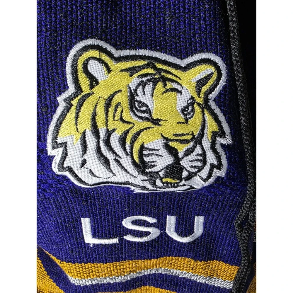 LSU Tigers Woven Drawstring Backpack Purple Gold College Team Bag